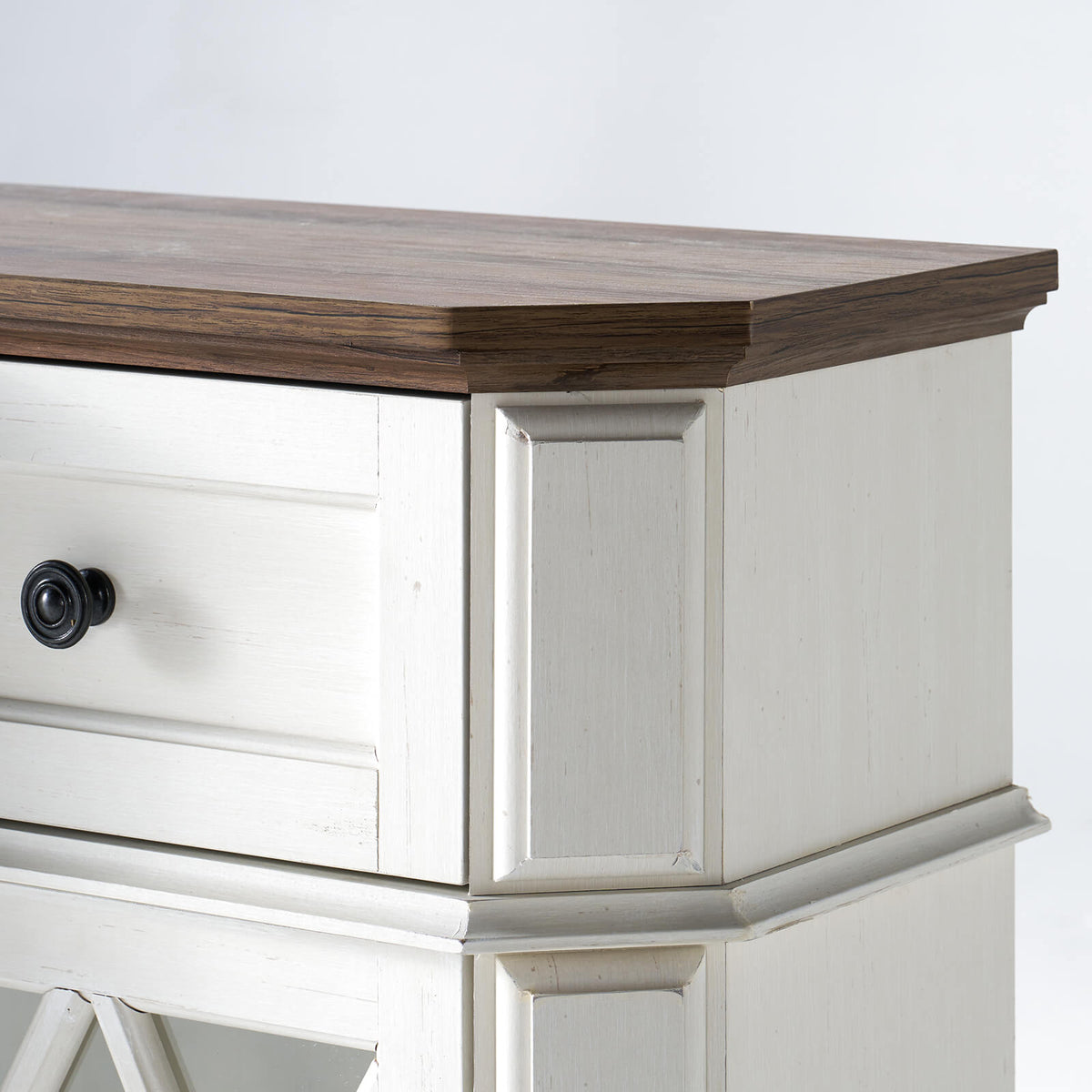 Weston 70" Bevel Fireplace TV Stand - Antique White