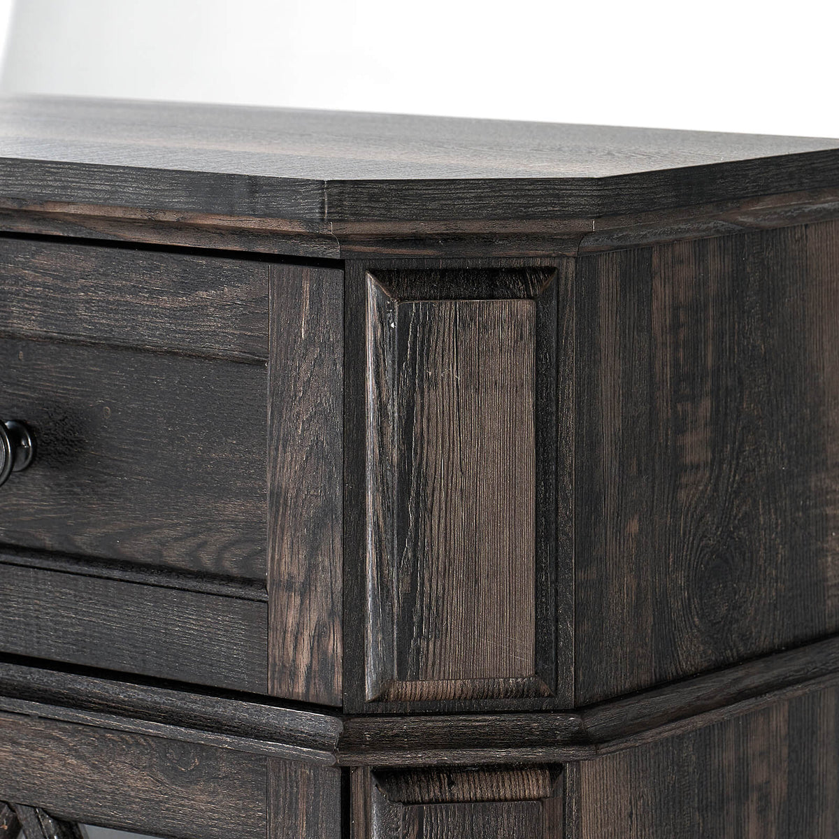 Weston 70" Bevel Fireplace TV Stand - Black Oak