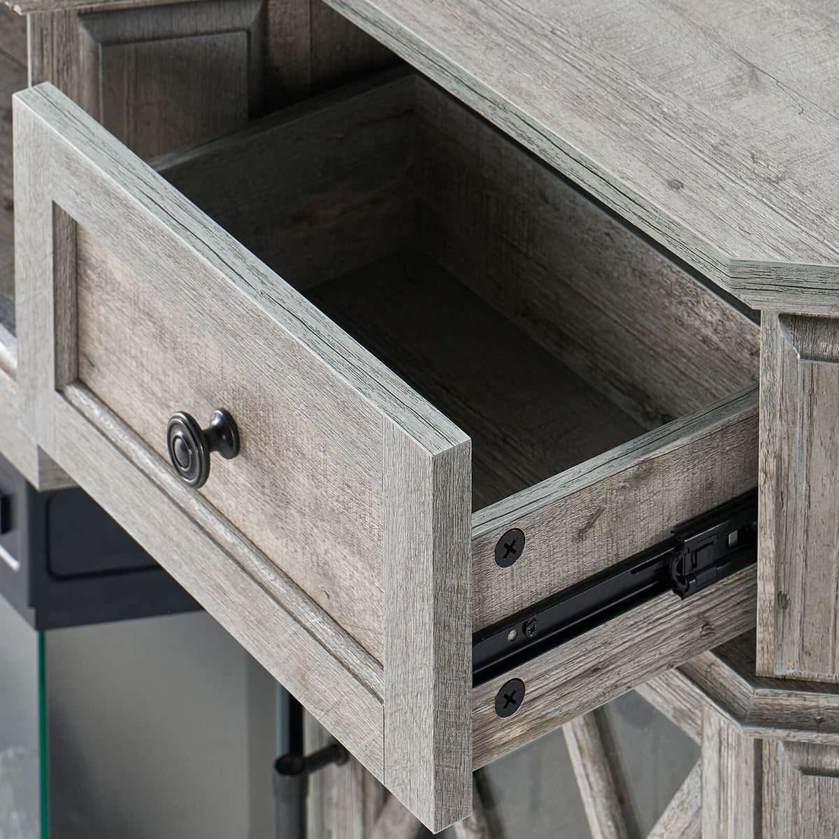 Weston 70" Bevel Fireplace TV Stand - Light Gray