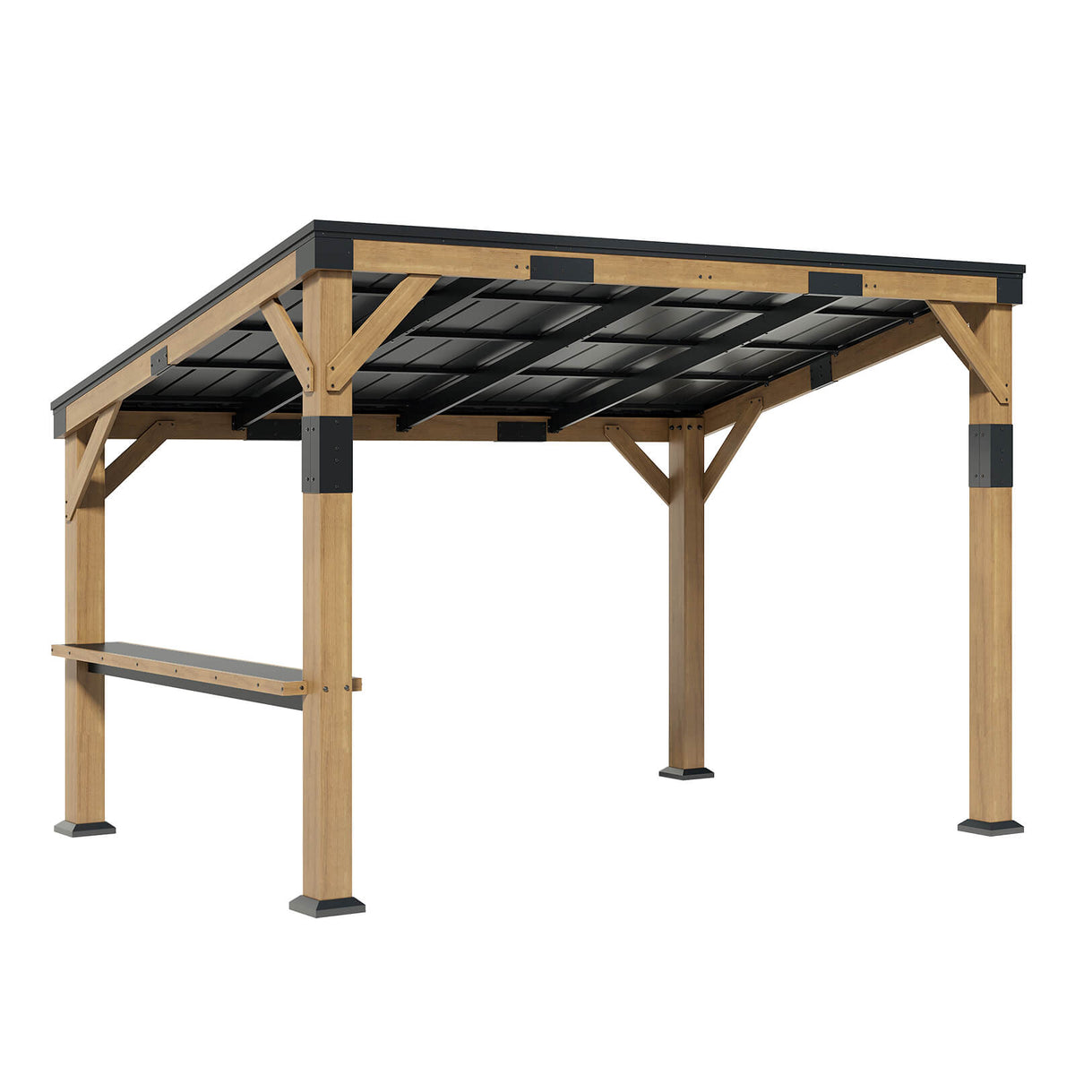 Bayshore Sloped Roof Gazebo with Bar Shelf - 10x14ft