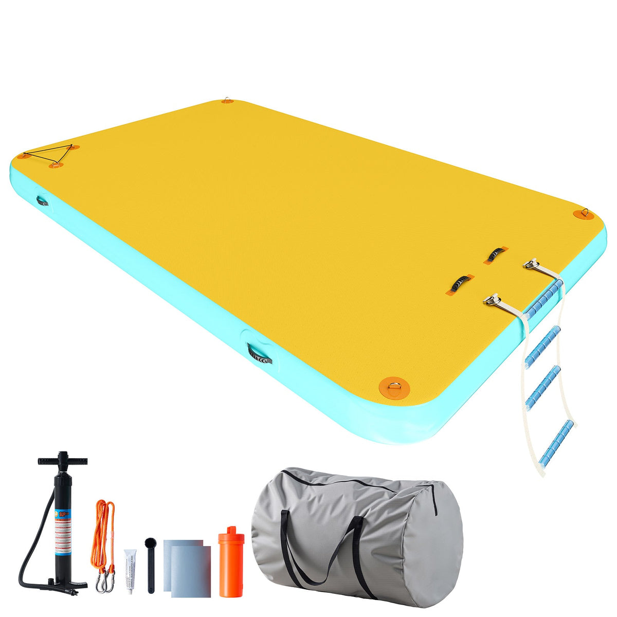 Ploov Inflatable Floating Dock - Regular / 10x6 FT / Yellow