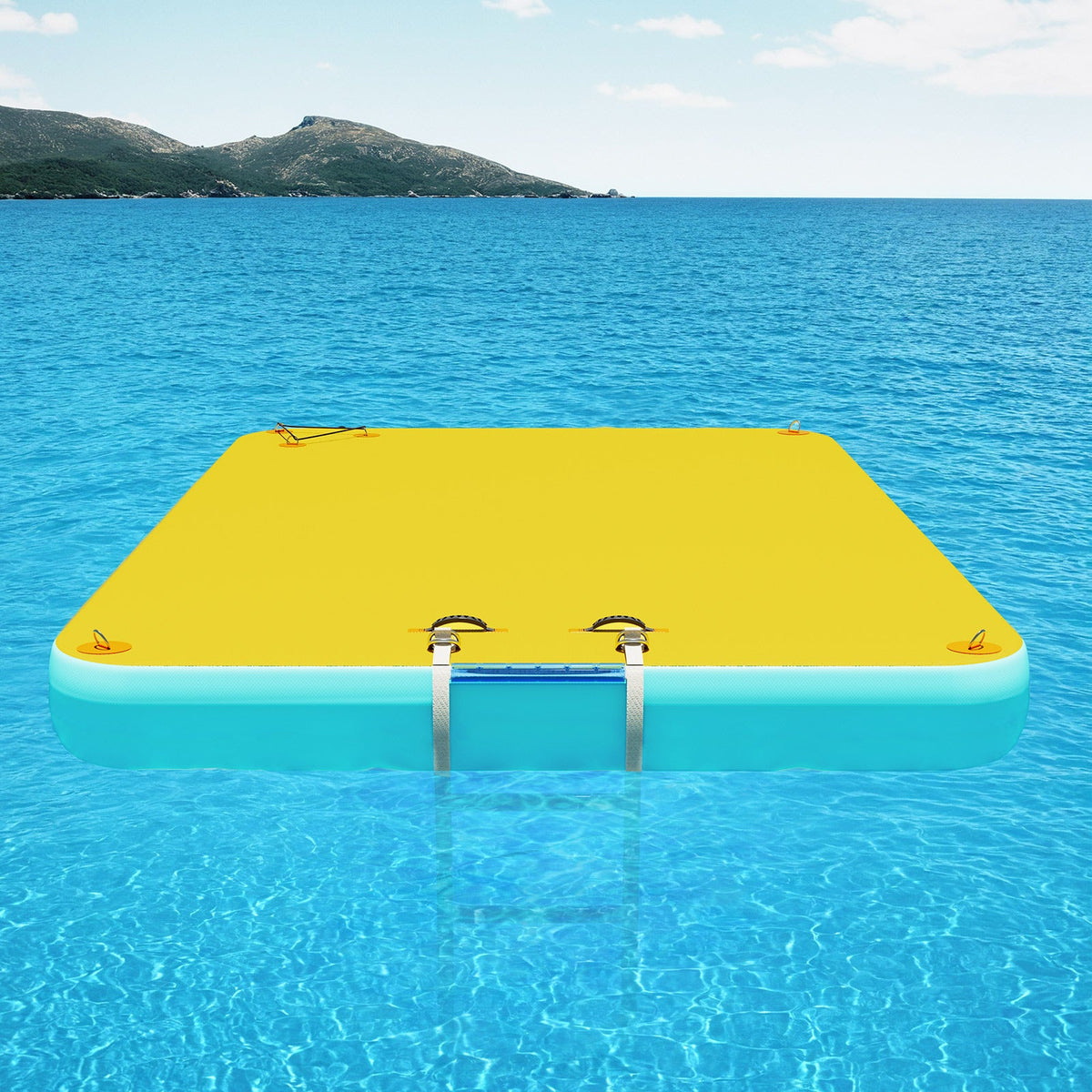 Ploov Inflatable Floating Dock - Regular / 10x6 FT / Yellow