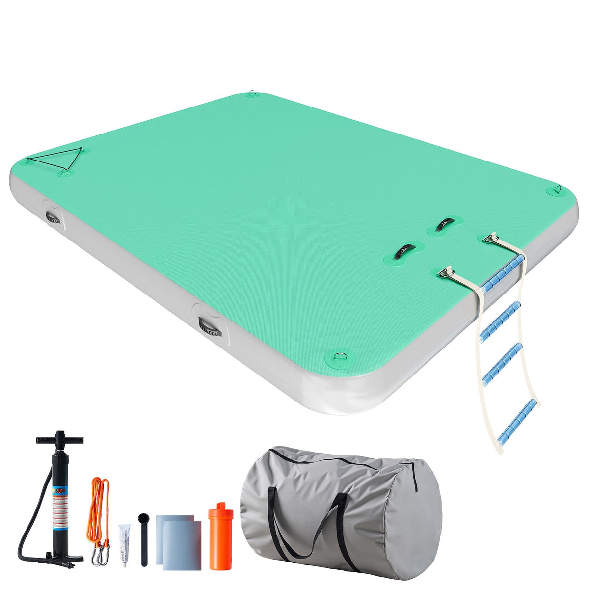 Ploov Inflatable Floating Dock - Regular / 8x6 FT / Green