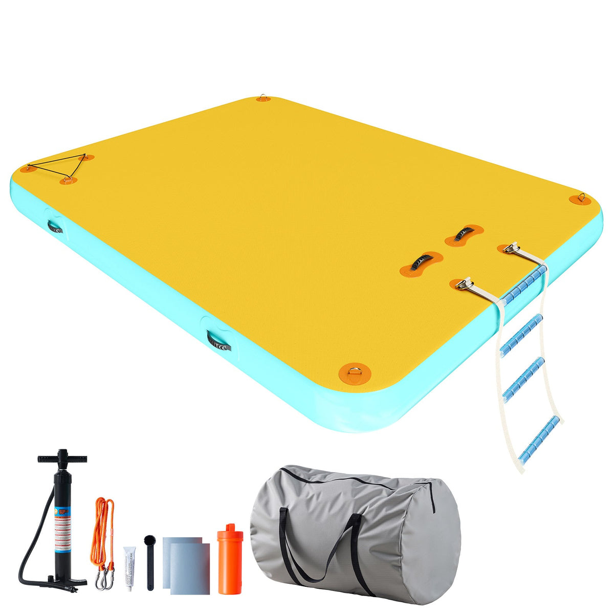 Ploov Inflatable Floating Dock - Regular / 8x6 FT / Yellow