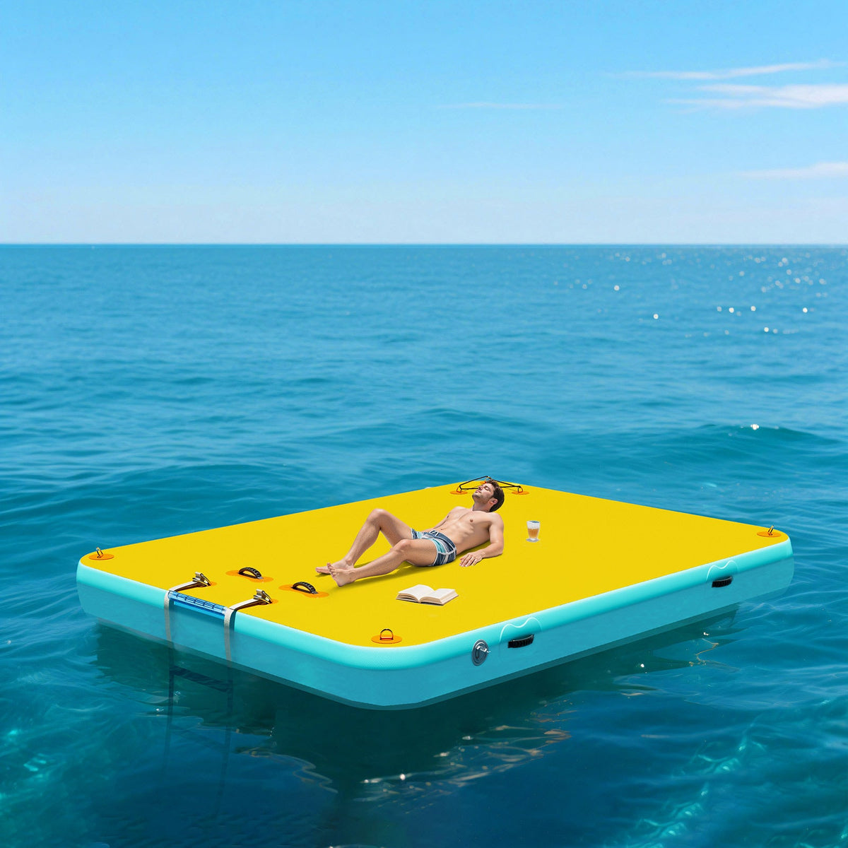 Ploov Inflatable Floating Dock - Regular / 8x6 FT / Yellow