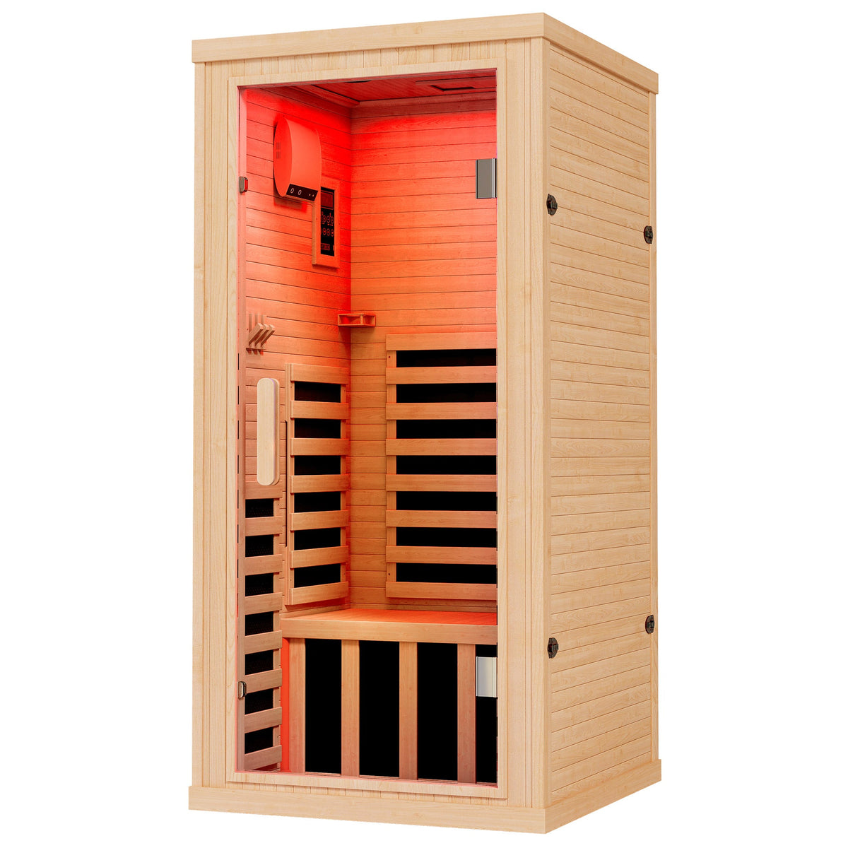 Low EMF Infrared Saunas for Home Amerlife 1-Person 32.3*32.3*66.1 Inch