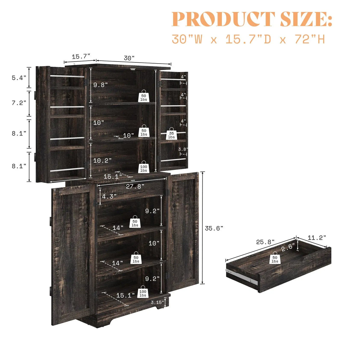 CKS004 Jasper Kitchen Pantry Dark Oak