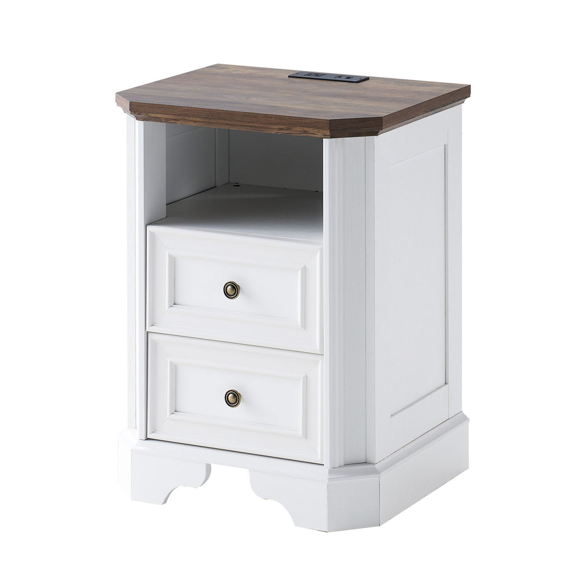 Somer Nightstand Bevel Shape - Pair / Antique White