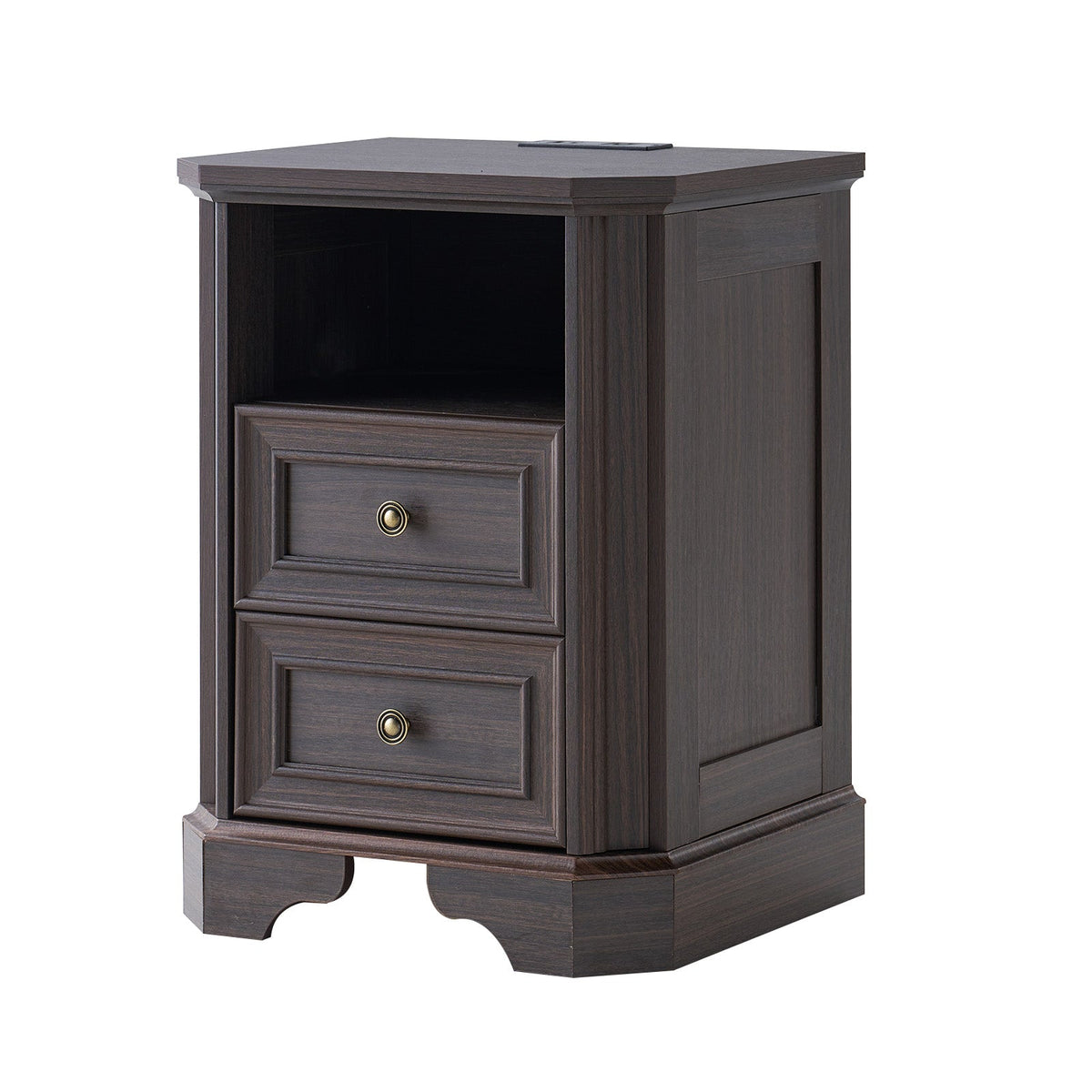 Somer Nightstand Bevel Shape - Pair / Golden Brown
