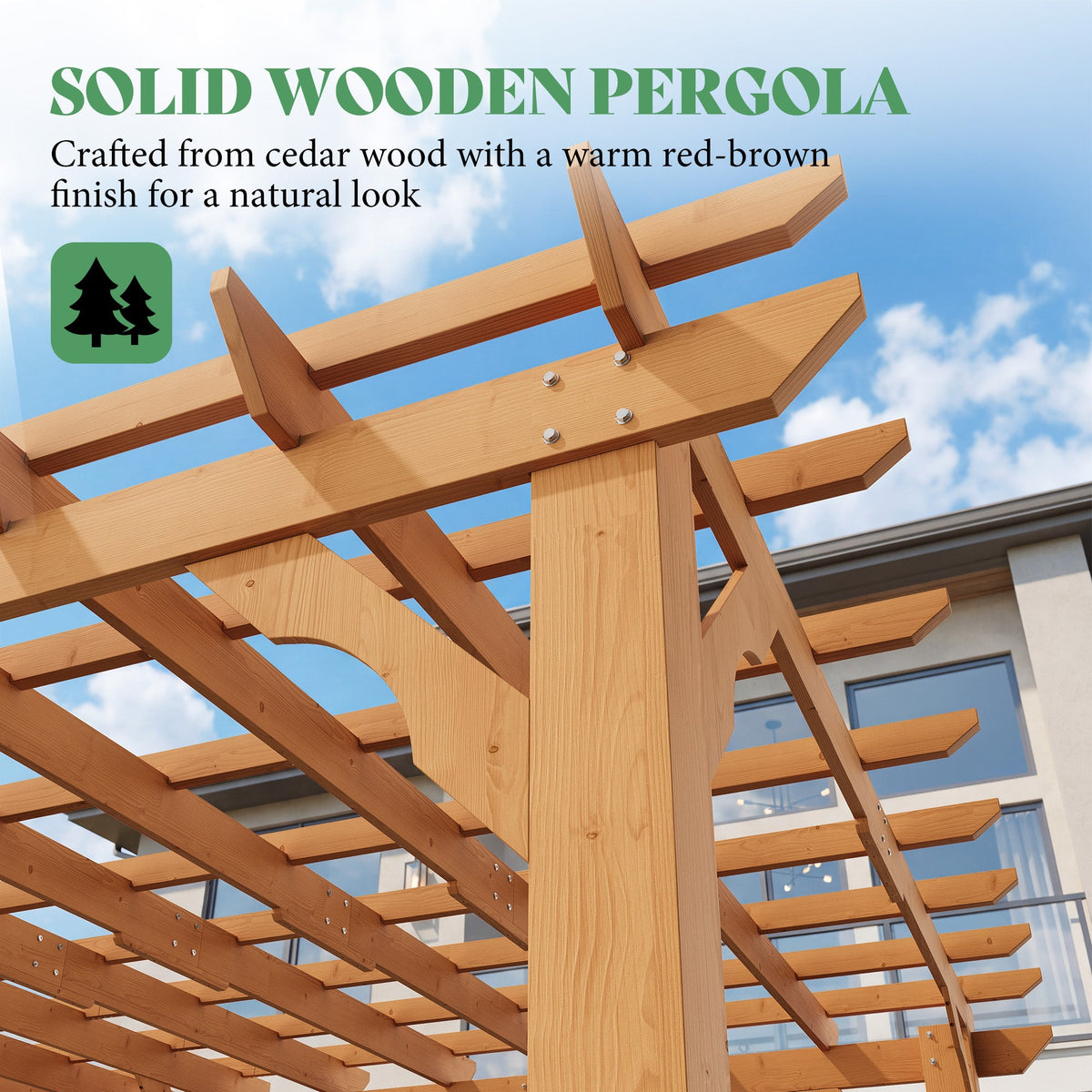Cedrix Solid Cedar Wood Pergola-12X16