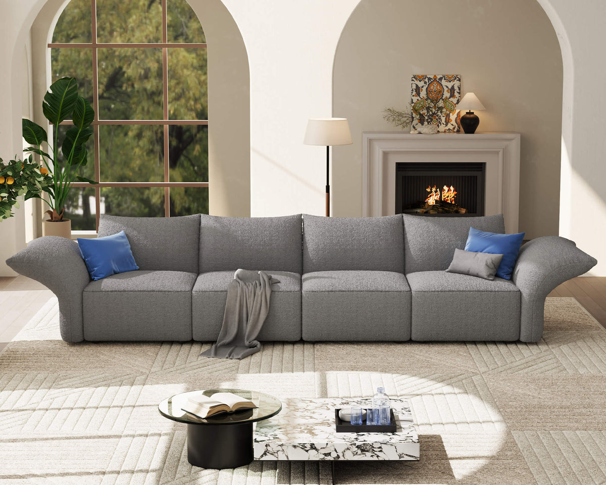 Brakt 122-Inch Modular Sectional Sofa - Grey