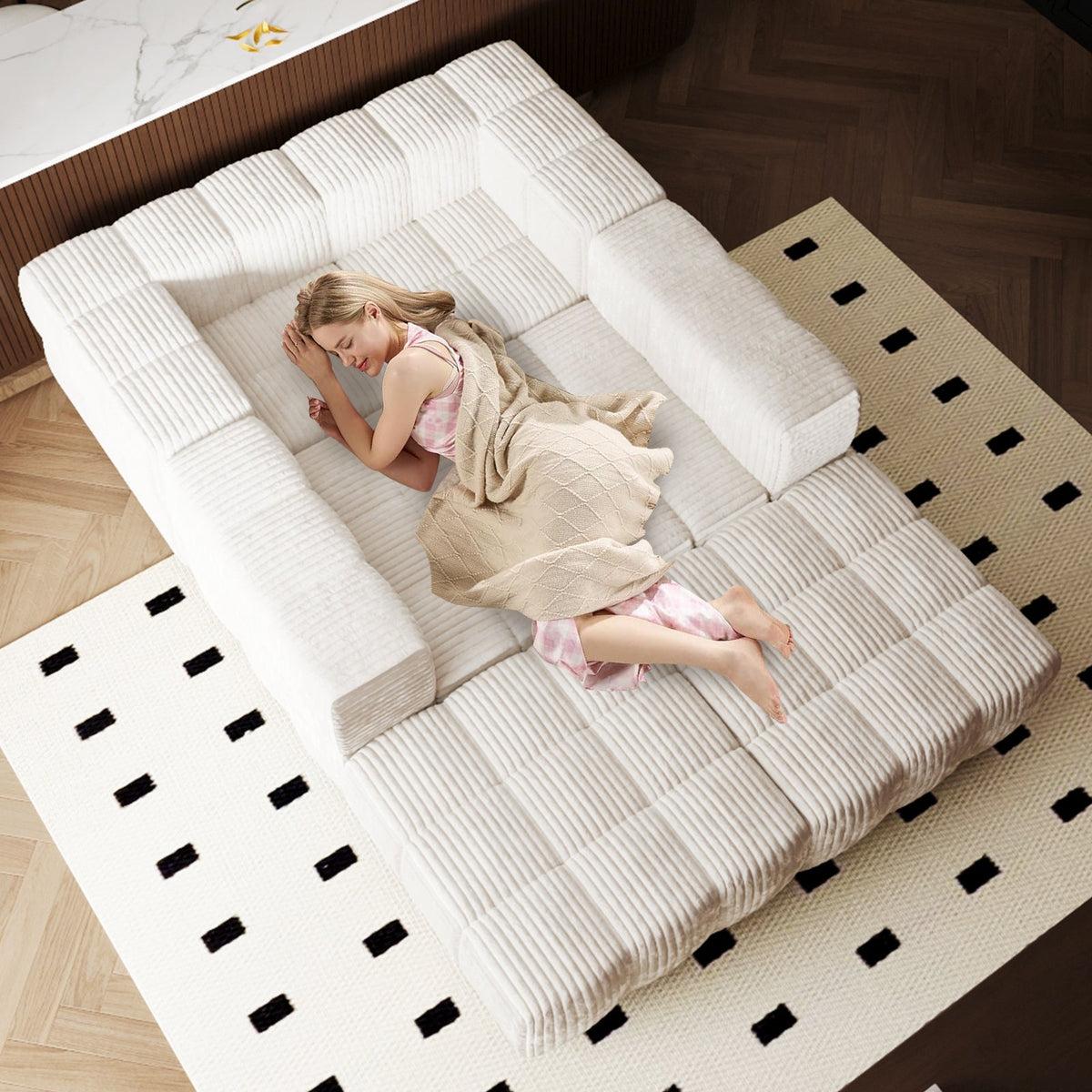 Bluff Modular Sectional Sofa - Cream