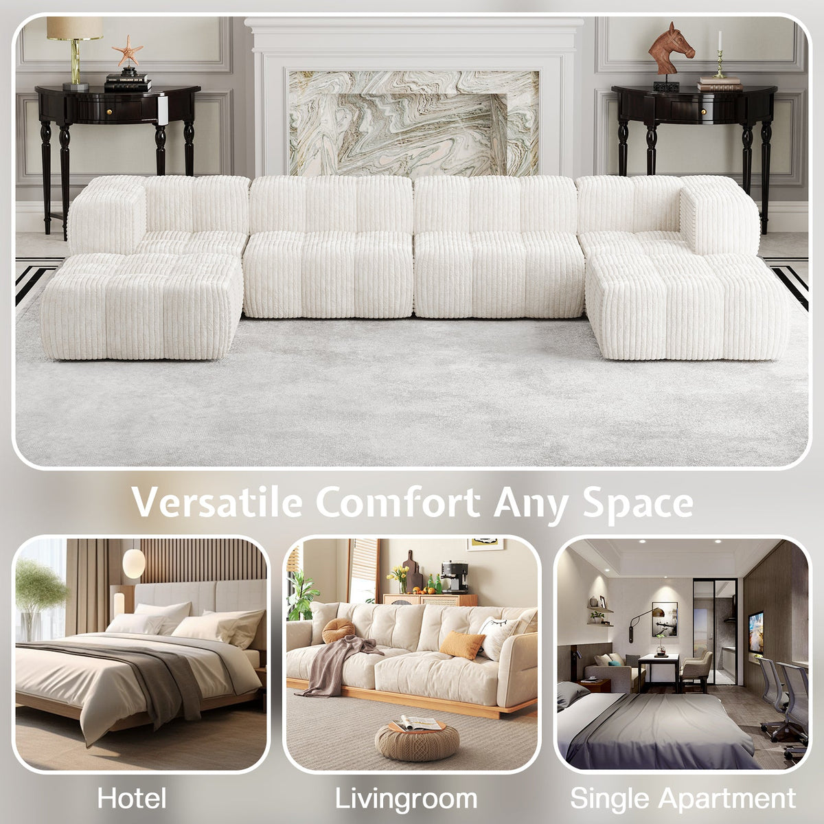 Bluff Modular Sectional Sofa - Cream
