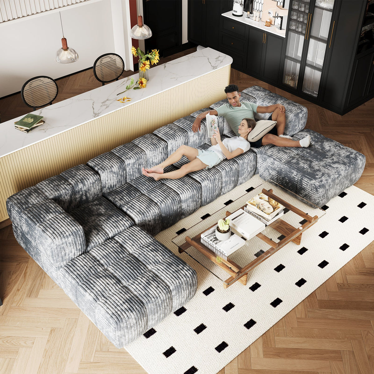 Bluff Modular Sectional Sofa - Grey