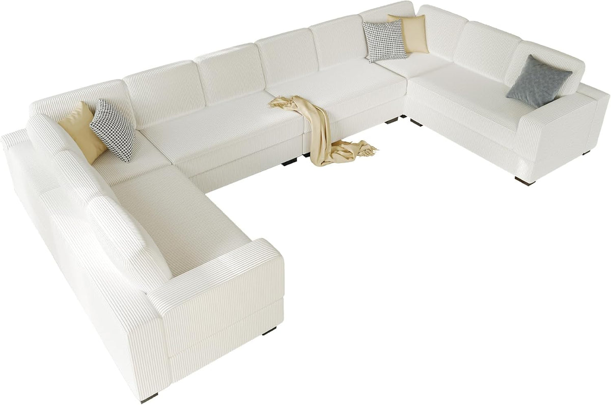 162" U-Shaped Sofa - White