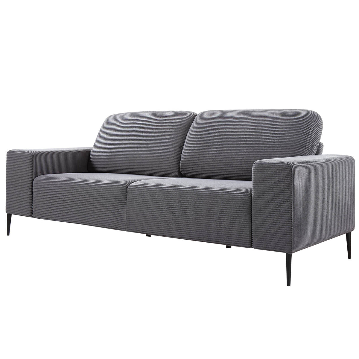 Grey Corduroy Sofa Set - 3 chairs