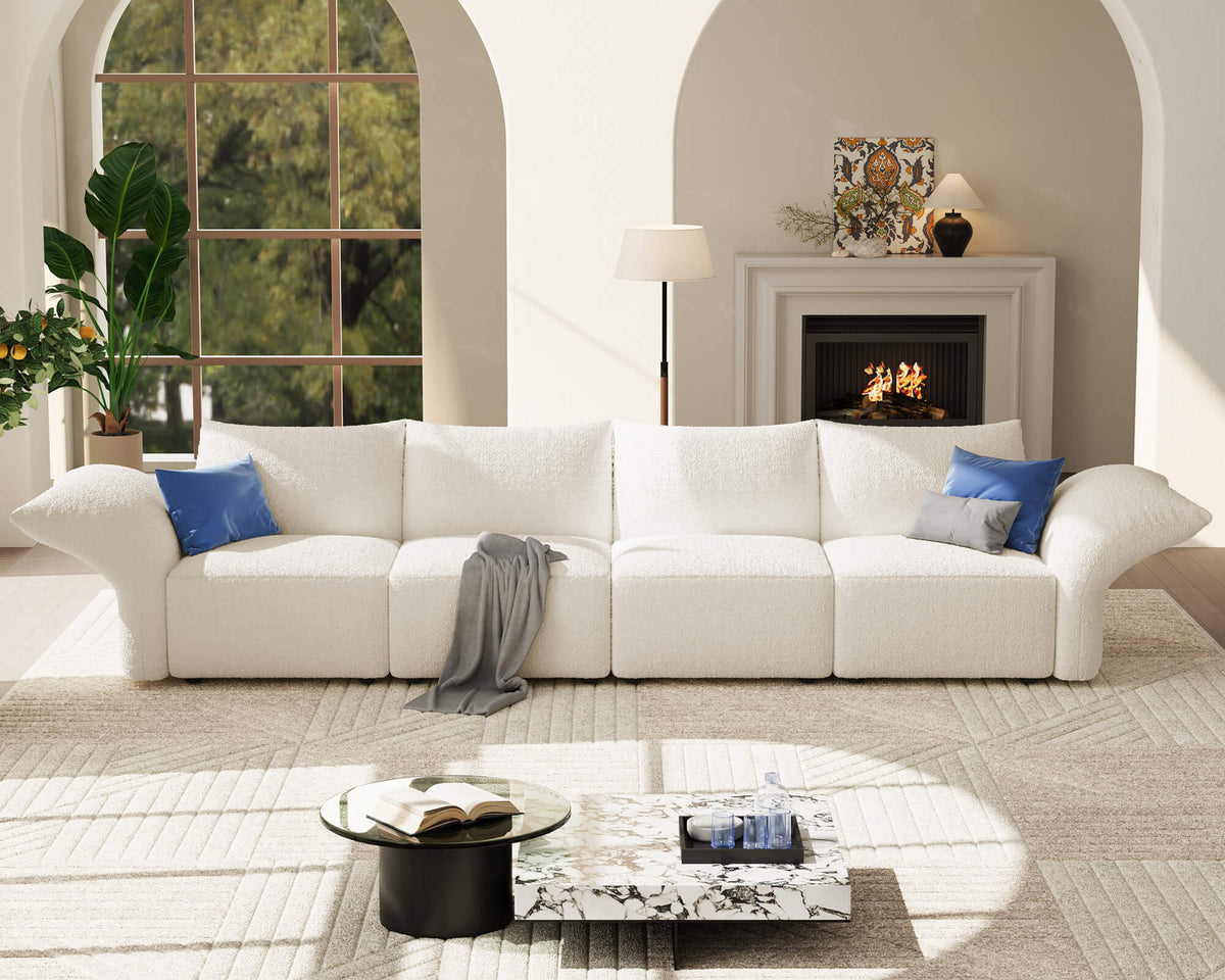Brakt 122-Inch Modular Sectional Sofa - White