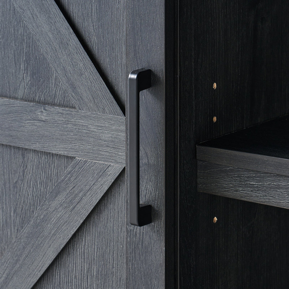 Buck 66" Farmhouse TV Stand - Dark Gray