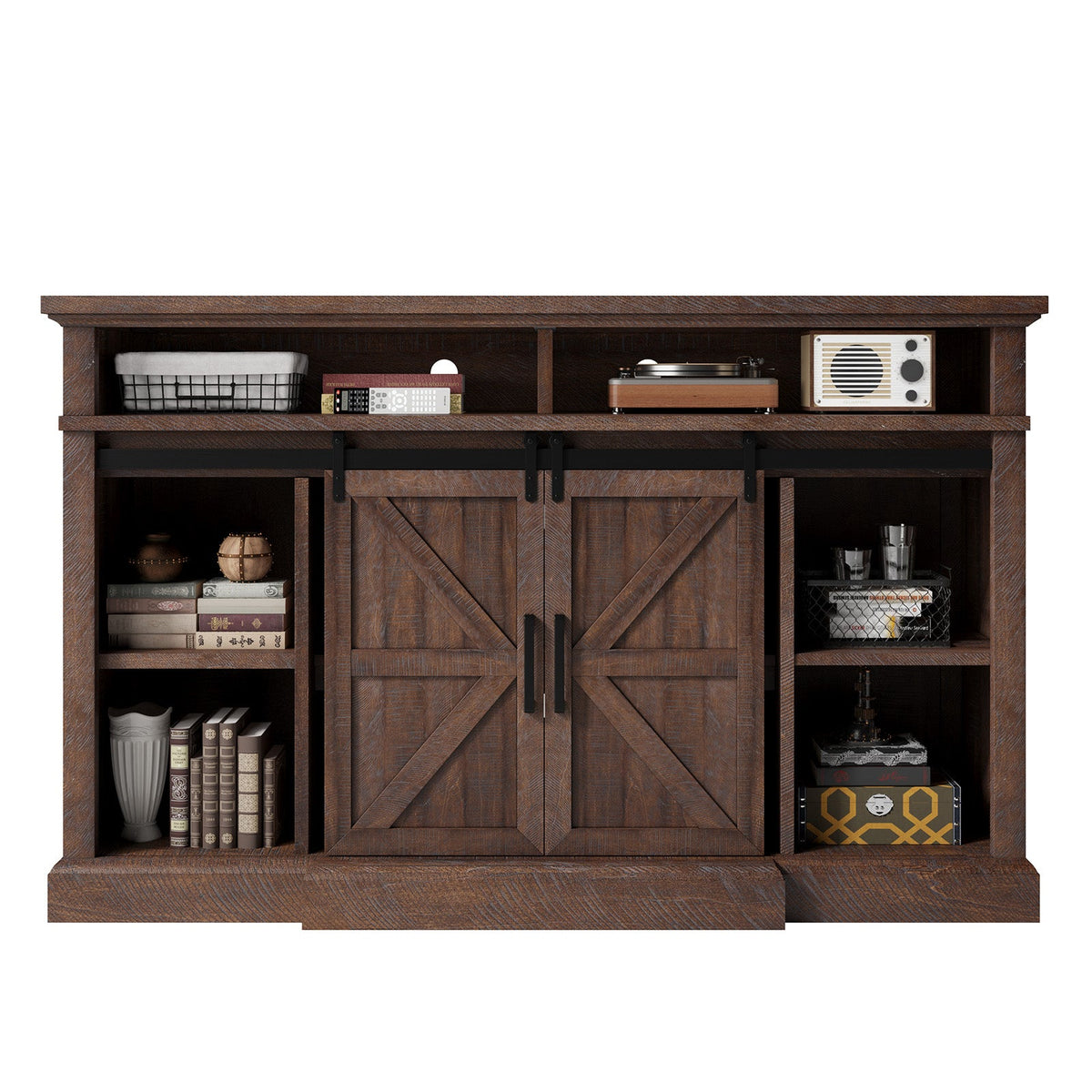 Buck 66" Farmhouse TV Stand - Sawdust Brown