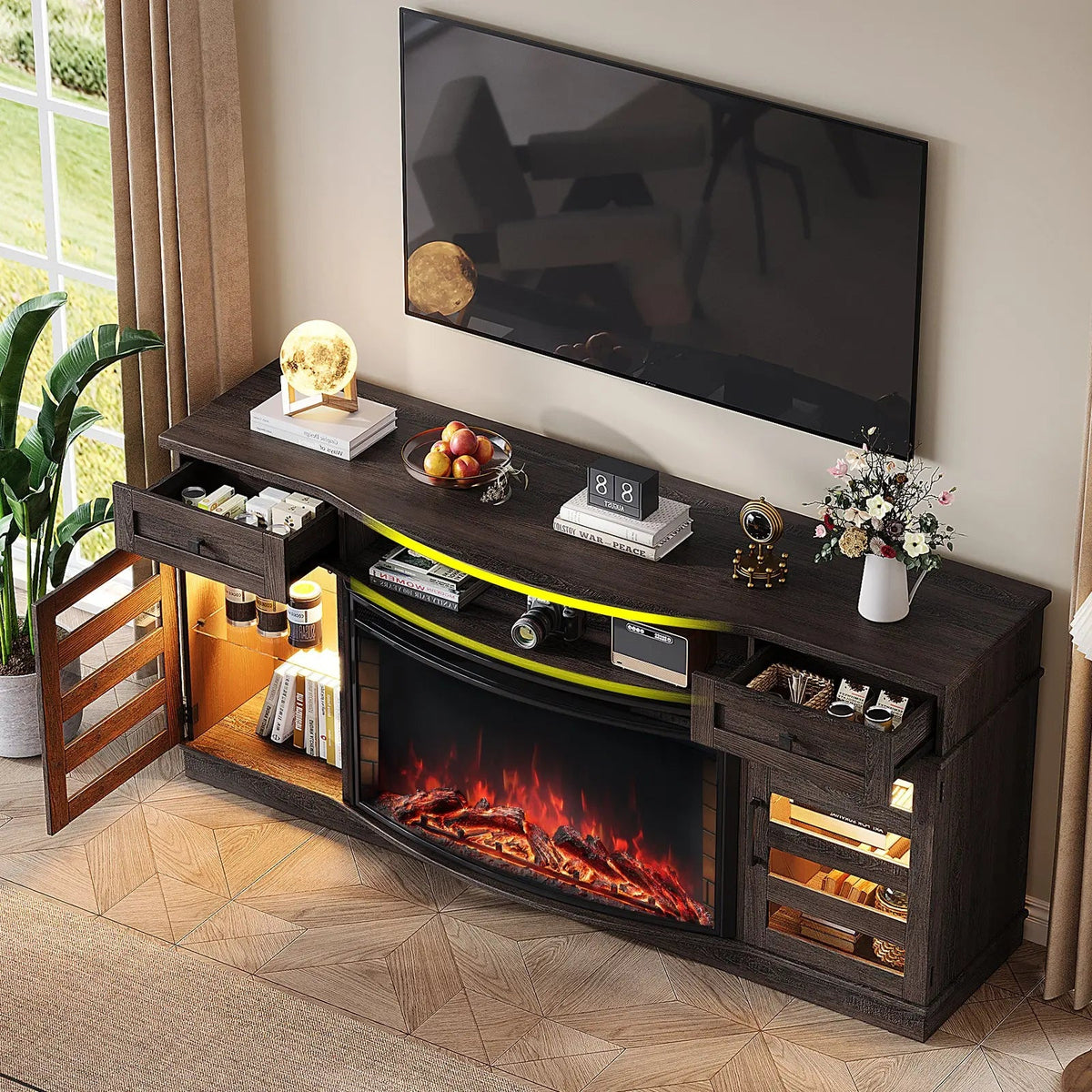 Travis 70" Fireplace TV Stand - Espresso