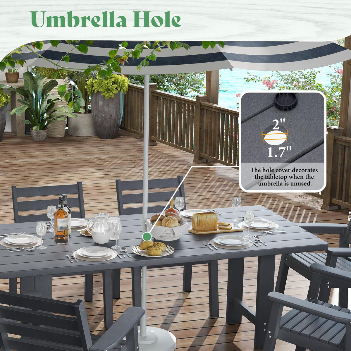 Beverly 7-Piece Outdoor Dining Table Set - Gray