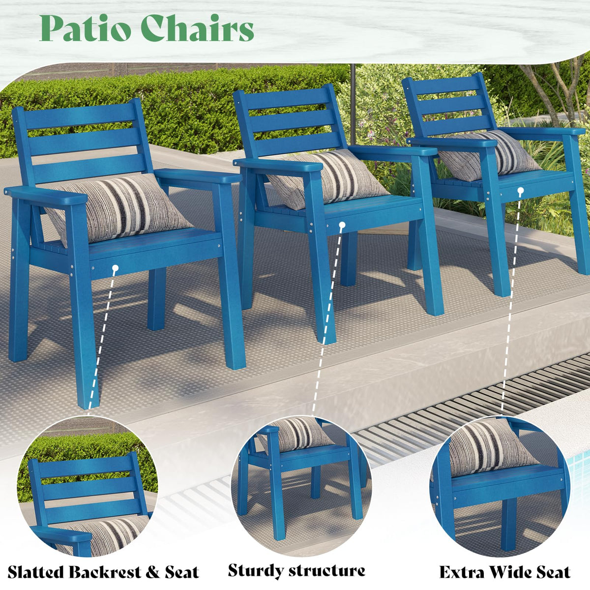 Beverly 7-Piece Outdoor Dining Table Set - Blue