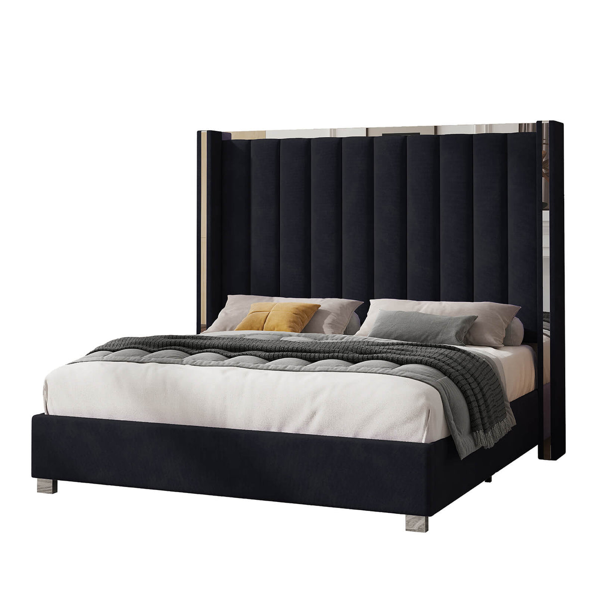 Beaumont 5-Piece Modern Bedroom Set - Black_Grey
