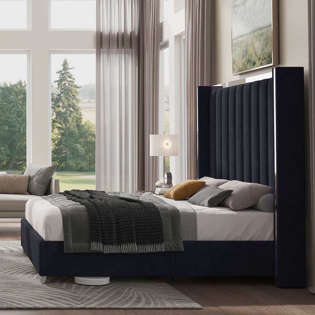 Beaumont 5-Piece Modern Bedroom Set - Black_Grey
