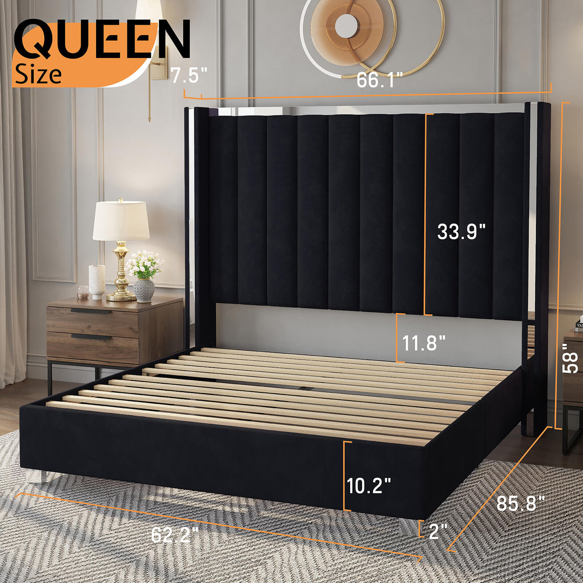 Beaumont 5-Piece Modern Bedroom Set - Black_White