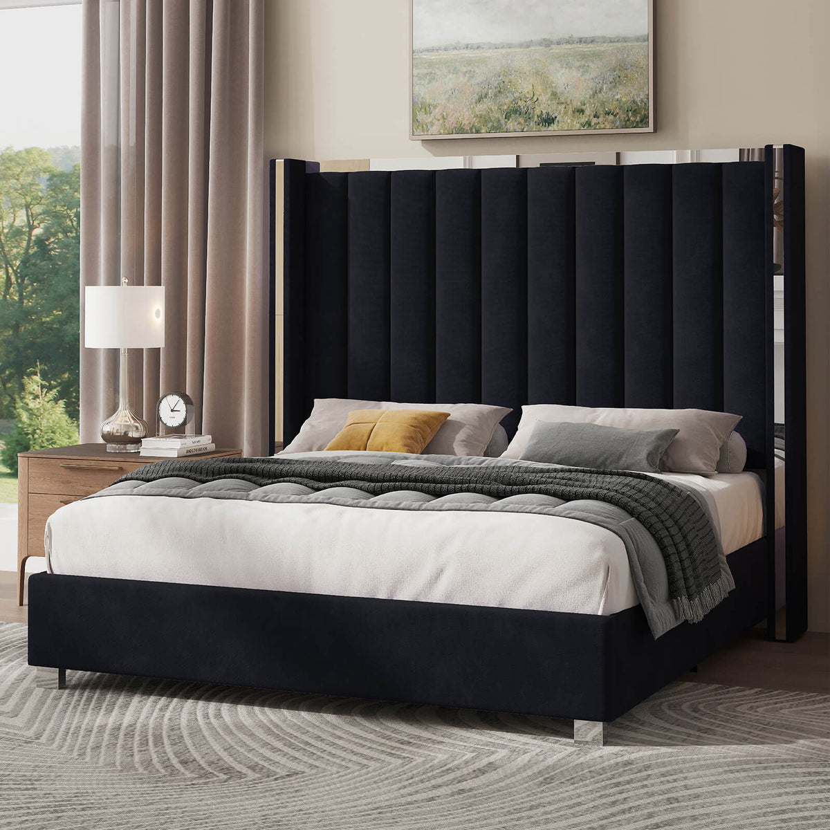 Beaumont 5-Piece Modern Bedroom Set - Black_White