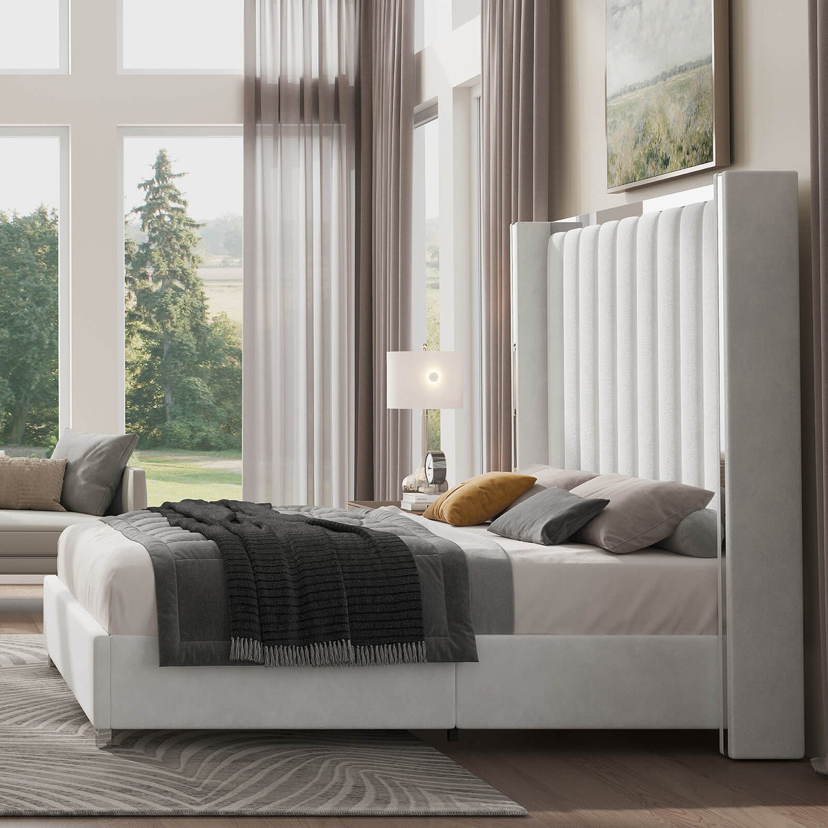 Beaumont 5-Piece Modern Bedroom Set - Cream_Grey