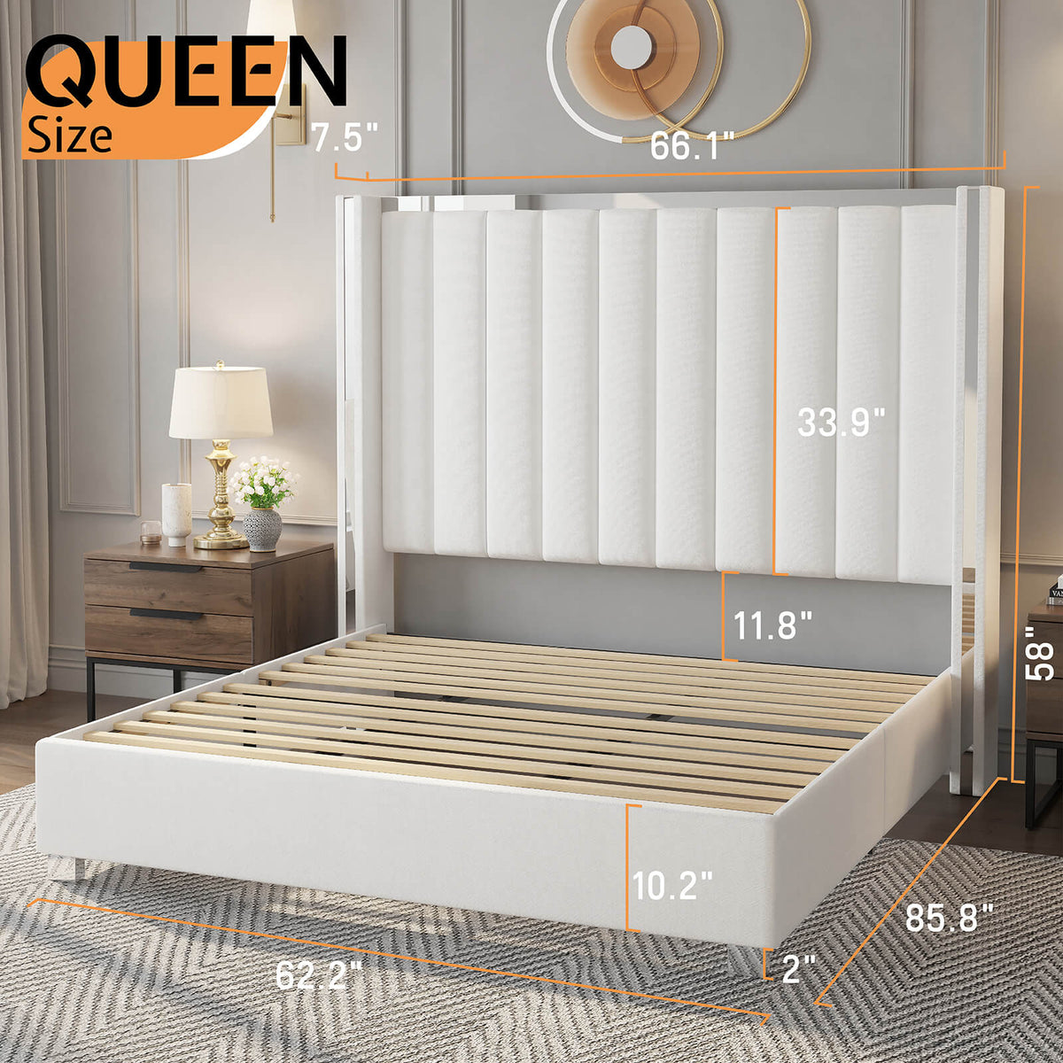 Beaumont 5-Piece Modern Bedroom Set - Cream_White