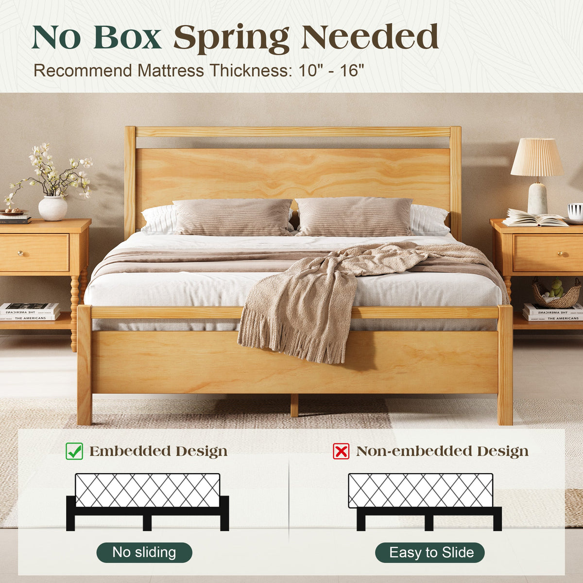 Void Solid Wood Bed Amerlife Full / Natural