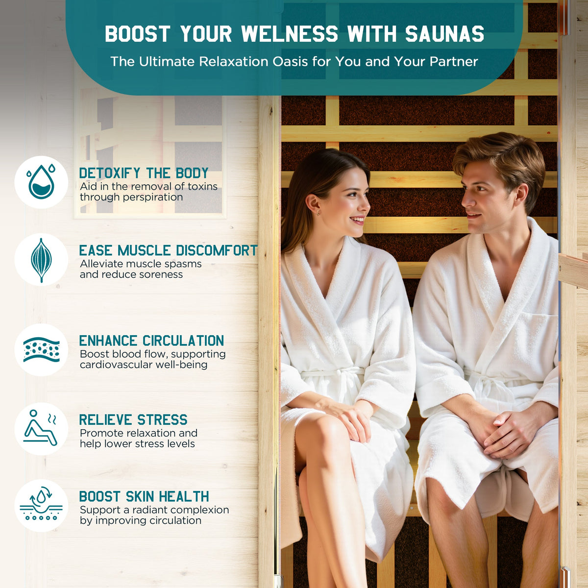 Low EMF Infrared Saunas for Home Amerlife Outdoor 3-Person 60.2*43.3*98.4 Inch