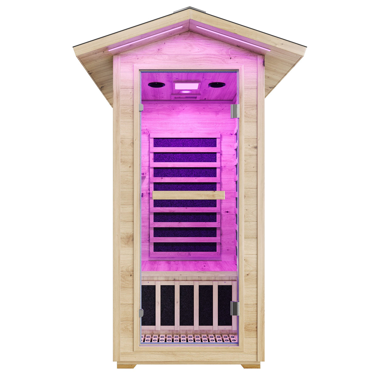 Low EMF Infrared Saunas for Home Amerlife Outdoor 1-Person 33.5*35.4*78.7 Inch