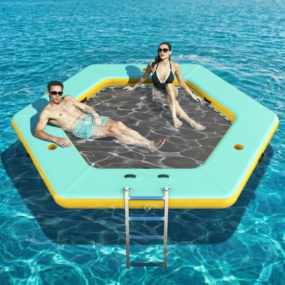 Nixie Inflatable Water Hammock-10*10FT / Hexagon / Green+Black