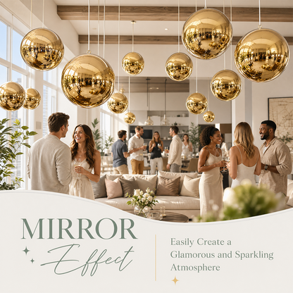 Vibe Reusable Inflatable Mirror Balls for Disco Parties & Events-4PCS-19.7"+31.5"+47.2"+59.1"-Gold