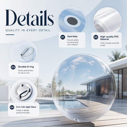 Vibe Reusable Inflatable Mirror Balls for Disco Parties & Events-3PCS-19.7"+31.5"+39.4"-Silver