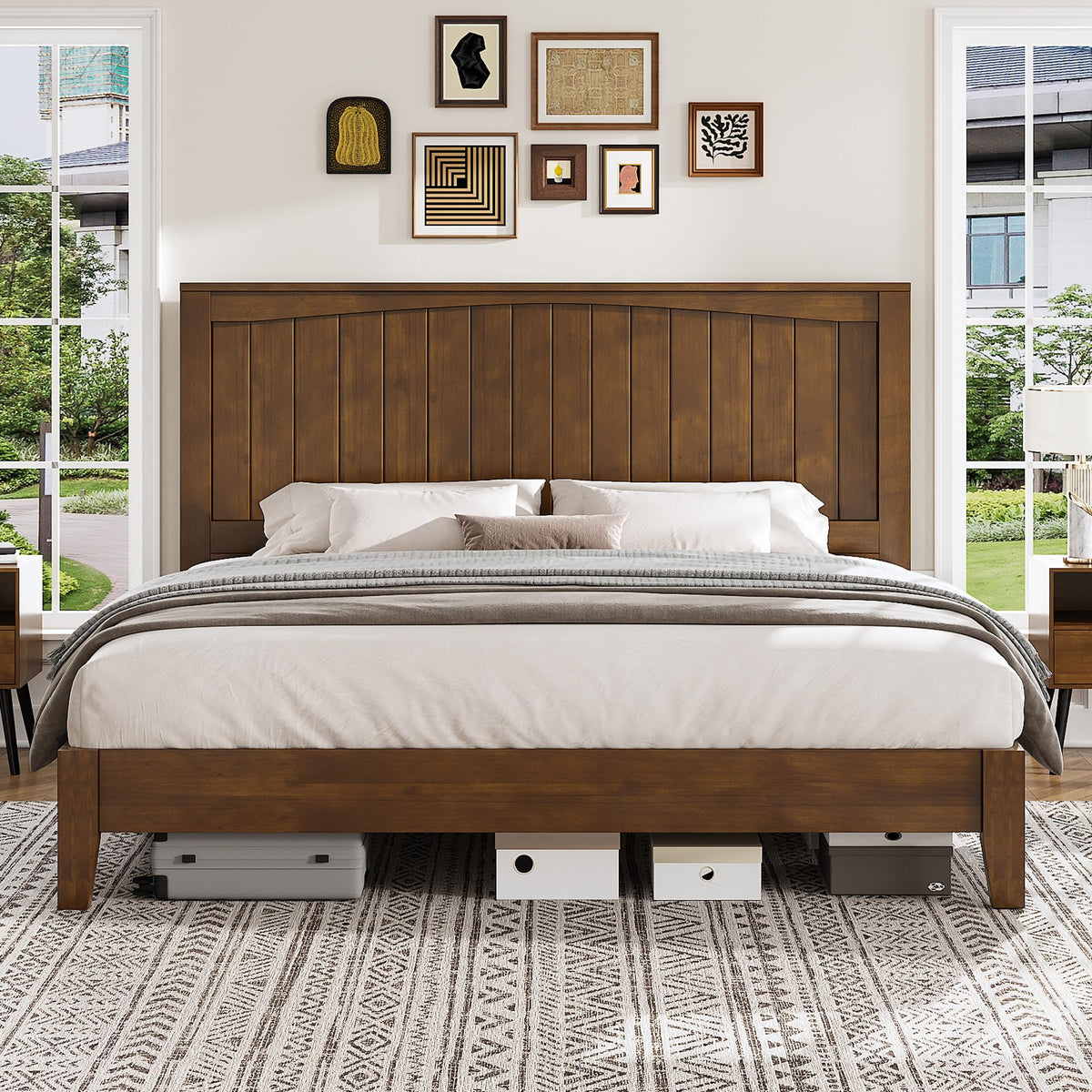 Sanderson Solid Wood Bed Frame -Queen / Brown