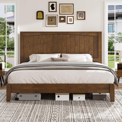 Sanderson Solid Wood Bed Frame -Queen / Brown