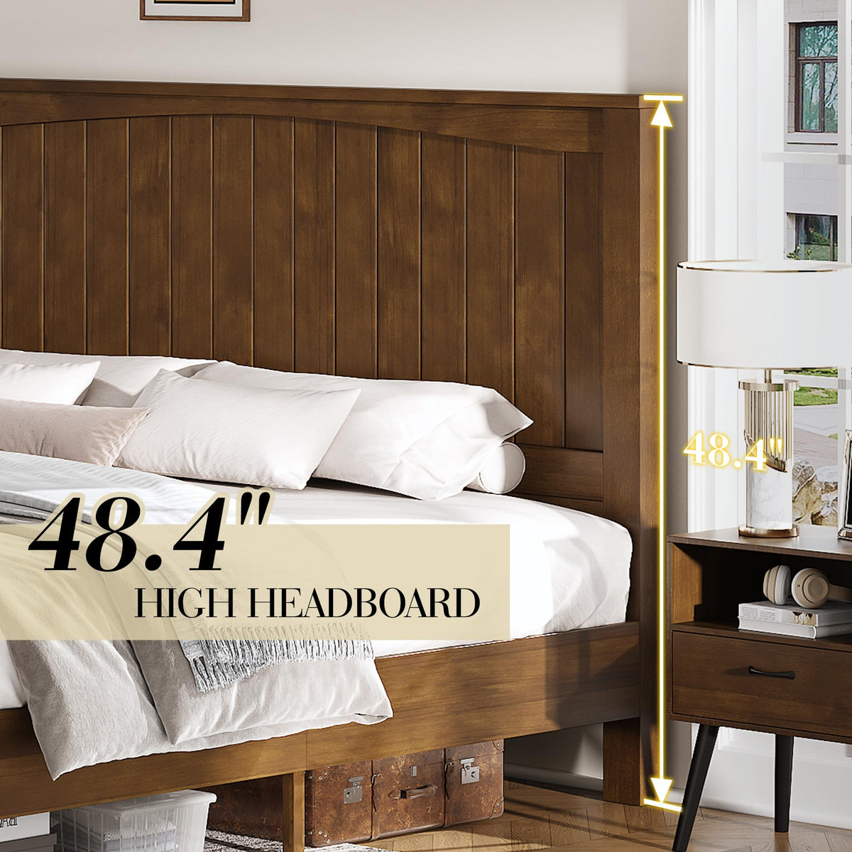 Sanderson Solid Wood Bed Frame -Full / Brown