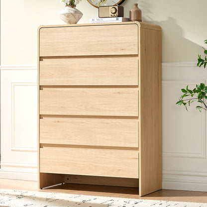 Garyon Modern 5-Drawer Storage Dresser _Light Oak