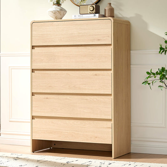 Garyon Modern 5-Drawer Storage Dresser _Light Oak