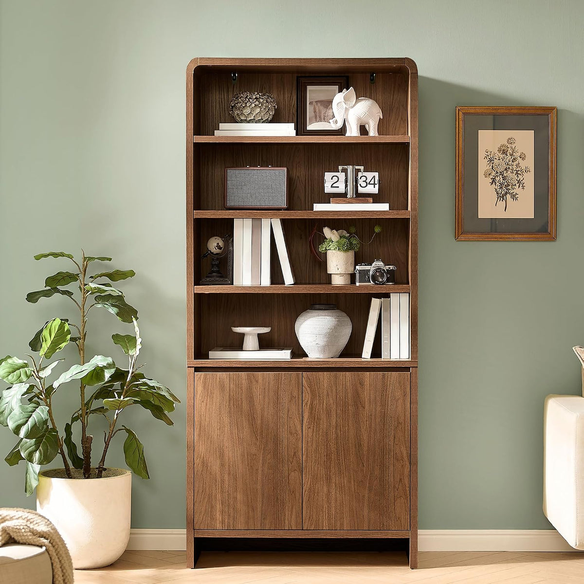 Arcova 71" Tall Bookshelf Amerlife Rustic Brown