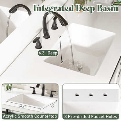 Bourbon Sliding Barn Vanity 24 inch Rustic White