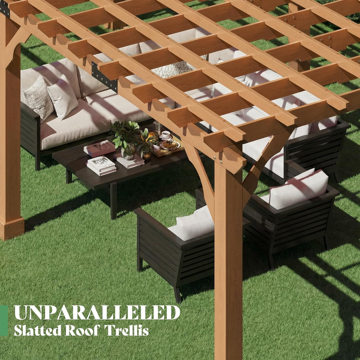 Cedrix Solid Cedar Wood Pergola-12X20