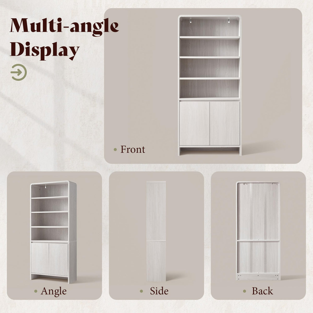 Arcova 71" Tall Bookshelf Amerlife White
