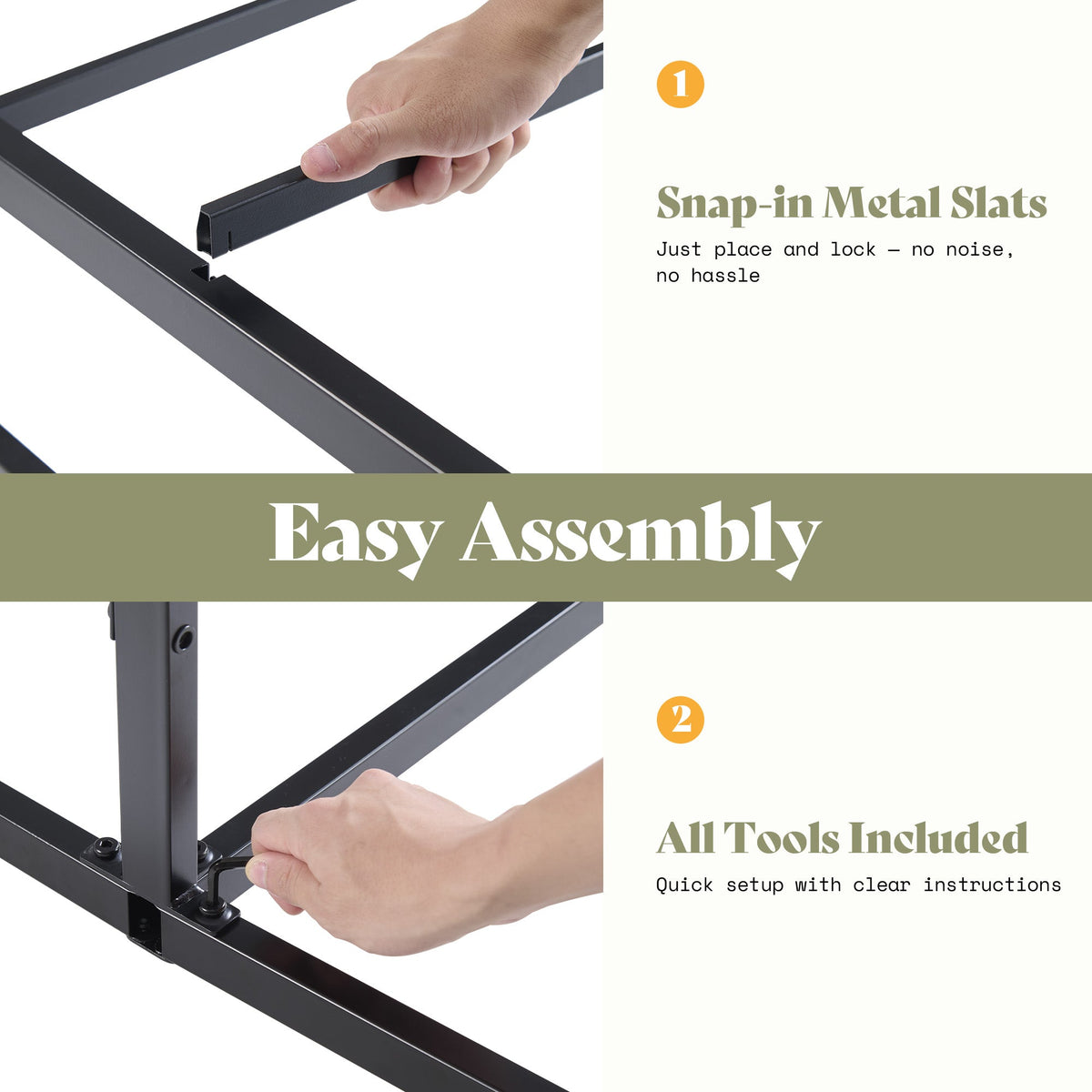 Velmure Corduroy Platform Bed Frame-Full-Black