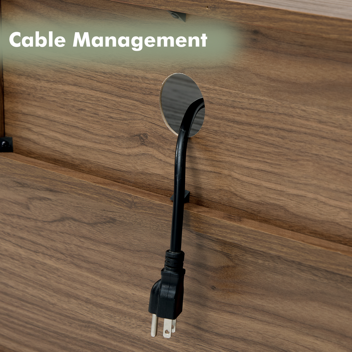 Flat Wood Curved TV Stand-BROWN