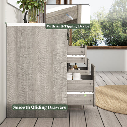 Bourbon Sliding Barn Vanity 24 inch Light Grey